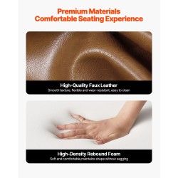 Nojatuoli massiivipuurunkoinen keinonahkaverhoiltu karamelli ruskea koko 64x72x80 cm