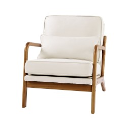 Nojatuoli massiivikumipuusta pellavaverhoiltu 105 asteen kallistus 150 kg kantavuus