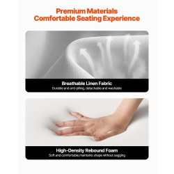 Nojatuoli massiivikumipuusta pellavaverhoiltu 105 asteen kallistus 150 kg kantavuus