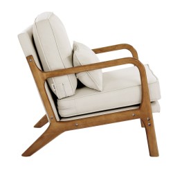 Nojatuoli massiivikumipuusta pellavaverhoiltu 105 asteen kallistus 150 kg kantavuus