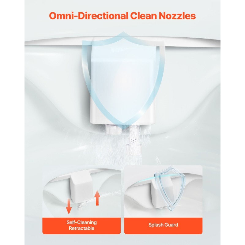 Bidet-lisäosa wc-istuimeen kaksisuuttiminen kolme pesutilaa ei sähköä