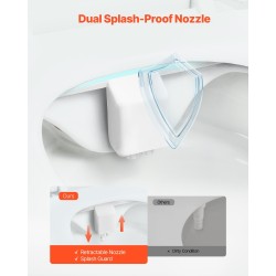 Bidee-istuinliitin kaksi suutinta sisäänvedettävä suutin säädettävä vedenpaine yhteensopiva kaksiosaiseen wc-istuimeen ei sähköä