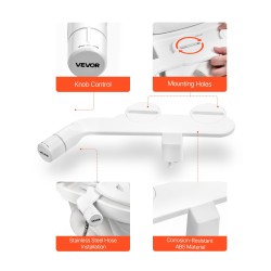 Bidee-istuinliitin kaksi suutinta sisäänvedettävä suutin säädettävä vedenpaine yhteensopiva kaksiosaiseen wc-istuimeen ei sähköä