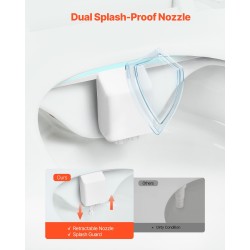 Wc-bidee-liitin ei sähköä kaksisuutinen sisäänvedettävä säädettävä vedenpaine valkoinen