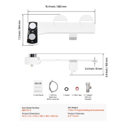 Wc-bidee-liitin ei sähköä kaksisuutinen sisäänvedettävä säädettävä vedenpaine valkoinen