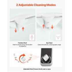 Bidee-liitin wc-istuimeen ohut seitsemän millimetriä kaksi suuttinta sisäänvedettävä säädettävä vedenpaine