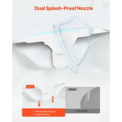 Bidee-liitin wc-istuimeen ohut seitsemän millimetriä kaksi suuttinta sisäänvedettävä säädettävä vedenpaine