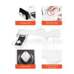 Bidee-liitin wc-istuimeen ohut seitsemän millimetriä kaksi suuttinta sisäänvedettävä säädettävä vedenpaine