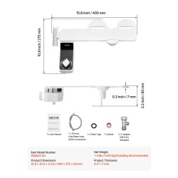 Bidee-liitin wc-istuimeen ohut seitsemän millimetriä kaksi suuttinta sisäänvedettävä säädettävä vedenpaine