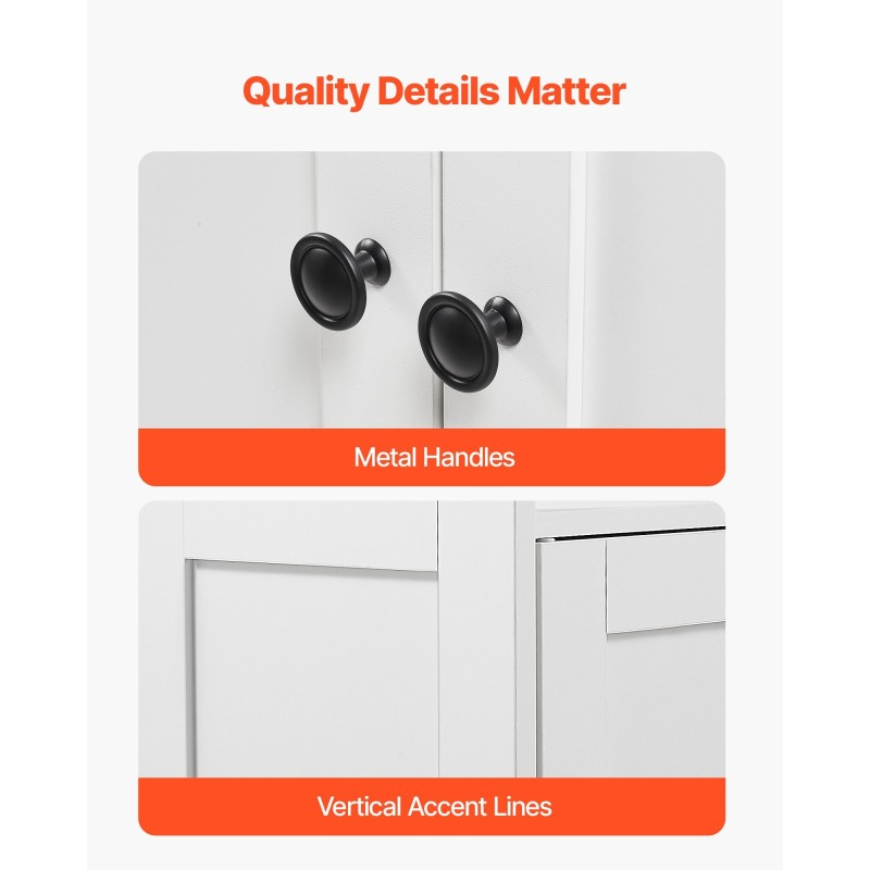 Lattialla seisova kylpyhuonekaappi 3-tasoinen valkoinen P2 MDF kaksi ovea säädettävä hylly