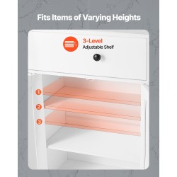 Lattialla seisova kylpyhuonekaappi MDF-levy valkoinen nelitasoinen kaksi ovea ja neljä laatikkoa