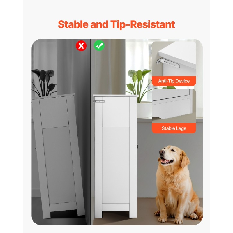 Kaappi lattialla seisova valkoinen P2 MDF-levy kylpyhuoneeseen 4 laatikkoa 3 hyllyä