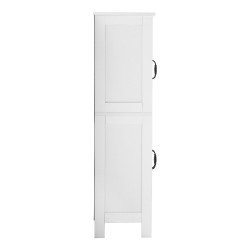 Lattialla seisova kaappi valkoinen 4 tasoinen P2 MDF kylpyhuoneeseen