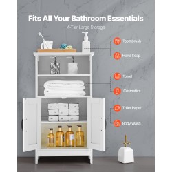 Kylpyhuonekaappi P2 MDF vesitiivis 4-tasoinen valkoinen 300x510x930 mm