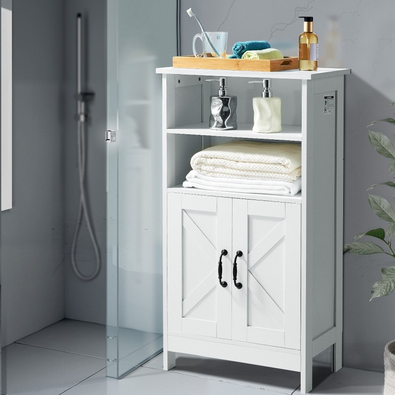 Kylpyhuonekaappi P2 MDF vesitiivis 4-tasoinen valkoinen 300x510x930 mm