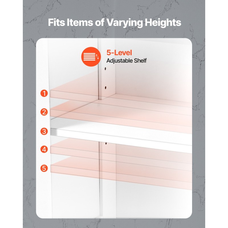 Lattiakaappi kylpyhuoneeseen 4-tasoinen P2 MDF valkoinen kahdella ovella kahdella laatikolla
