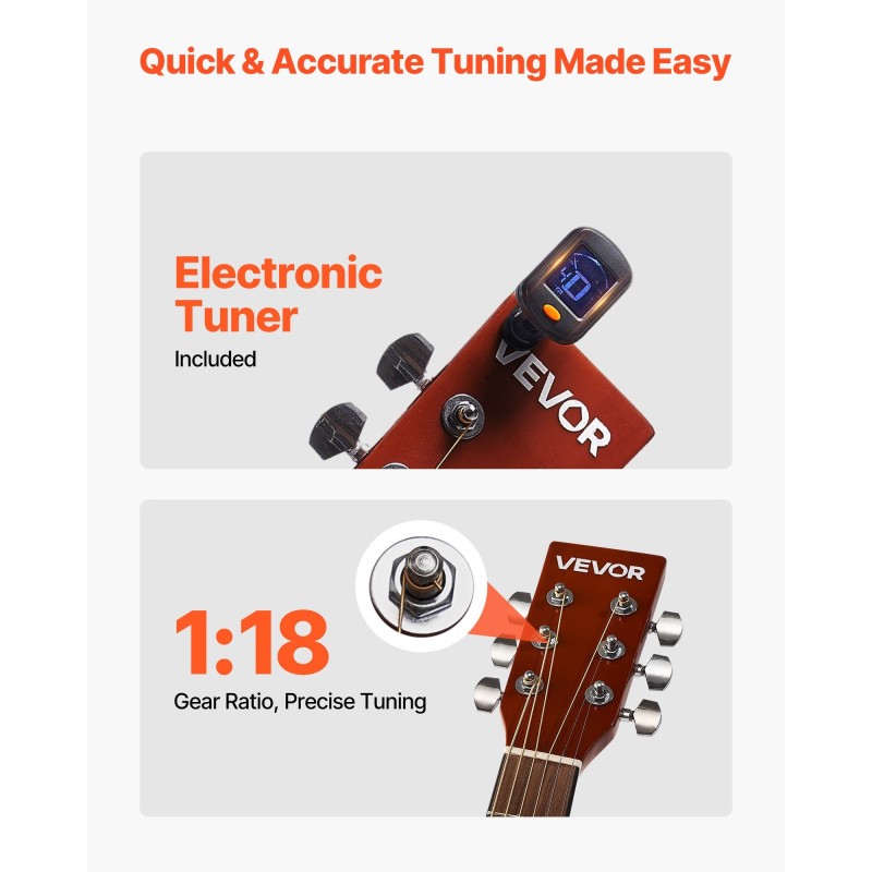 Dreadnought-akustinen kitara 40 tuumaa 1016 mm kuusikansi mahonkirunko ruusupuinen otelauta kantopussilla aloittelijoille