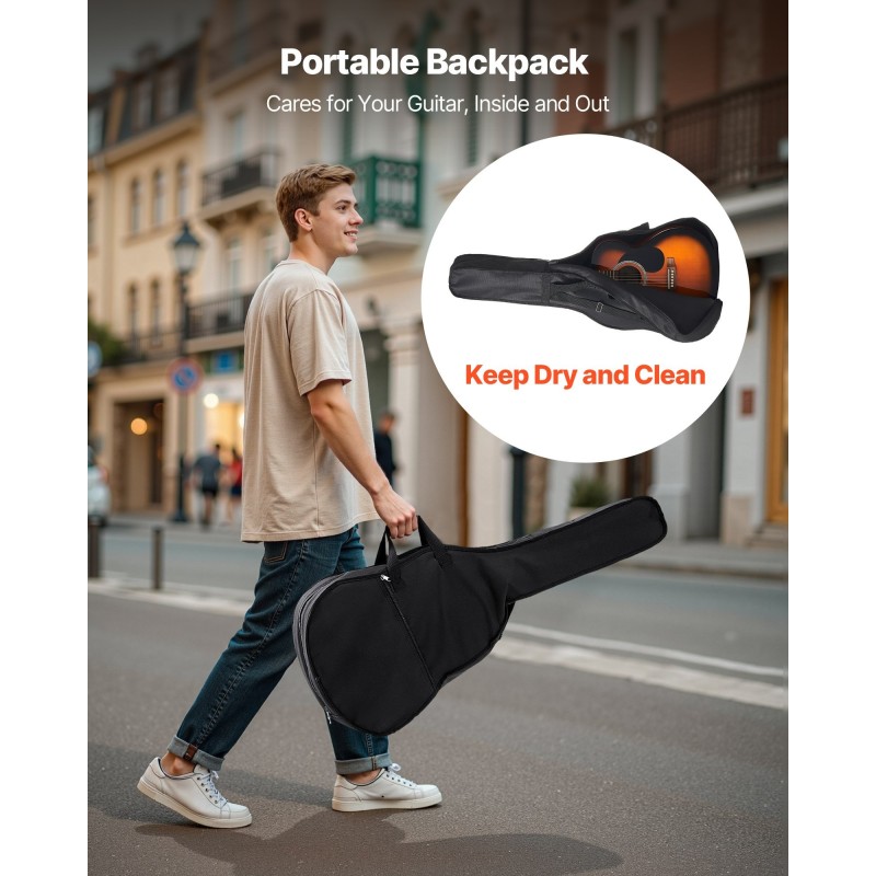 Dreadnought-akustinen kitara 40 tuumaa 1016 mm kuusikansi mahonkirunko ruusupuinen otelauta kantopussilla aloittelijoille