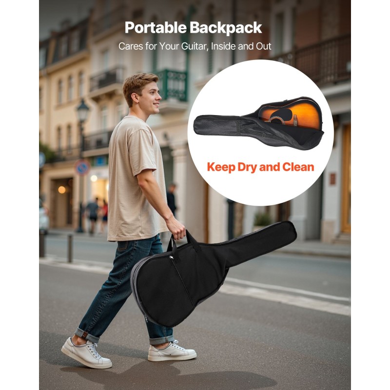 Dreadnought-akustinen kitara 41-tuumainen kuusikansi mahonki-sivut aloituspakkaus