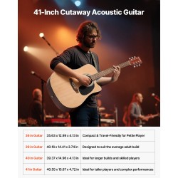 Akustinen kitara 41-tuumainen lovella varustettu kuusikansi mahonkinen pohja ruusupuinen otelauta