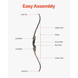 Purettava puinen vastakaarijousi oikeakätinen viisikymmentä paunaa vetovastus varustepaketti harjoitteluun metsästykseen