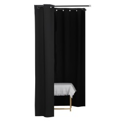 Sovitushuone kaksihenkinen musta polyesteriverho rautarunko 200 x 100 x 200 cm