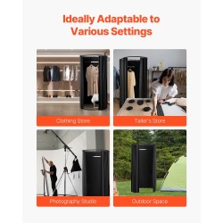 Kannettava sovitushuone paksulla polyesteriverholla rautaputkilla alumiiniputkilla yhden henkilön malli