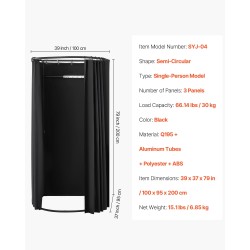 Kannettava sovitushuone paksulla polyesteriverholla rautaputkilla alumiiniputkilla yhden henkilön malli