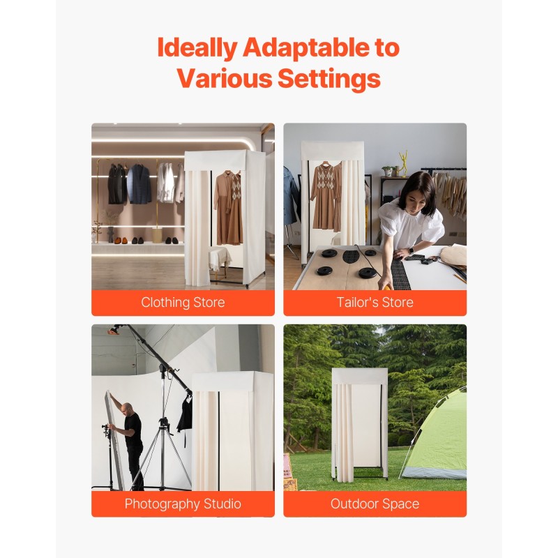 Sovitushuone yhden hengen paksut polyesteriverhot Q195 teräsrunko pyörillä