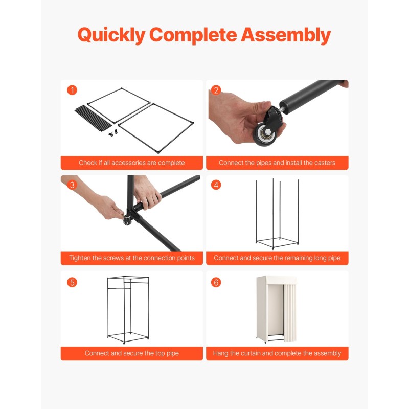 Sovitushuone yhden hengen paksut polyesteriverhot Q195 teräsrunko pyörillä