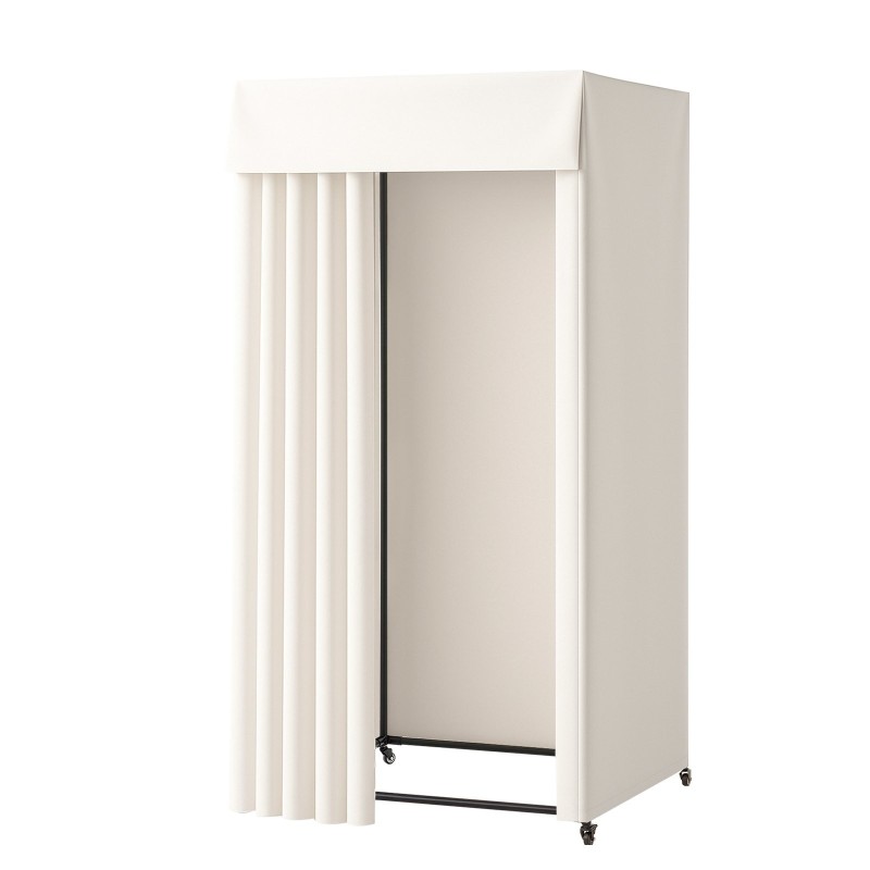 Sovitushuone yhden hengen paksut polyesteriverhot Q195 teräsrunko pyörillä