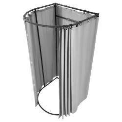 Sovitustila yhden hengen puolipyöreä polyesteriverholla ja metallirungolla