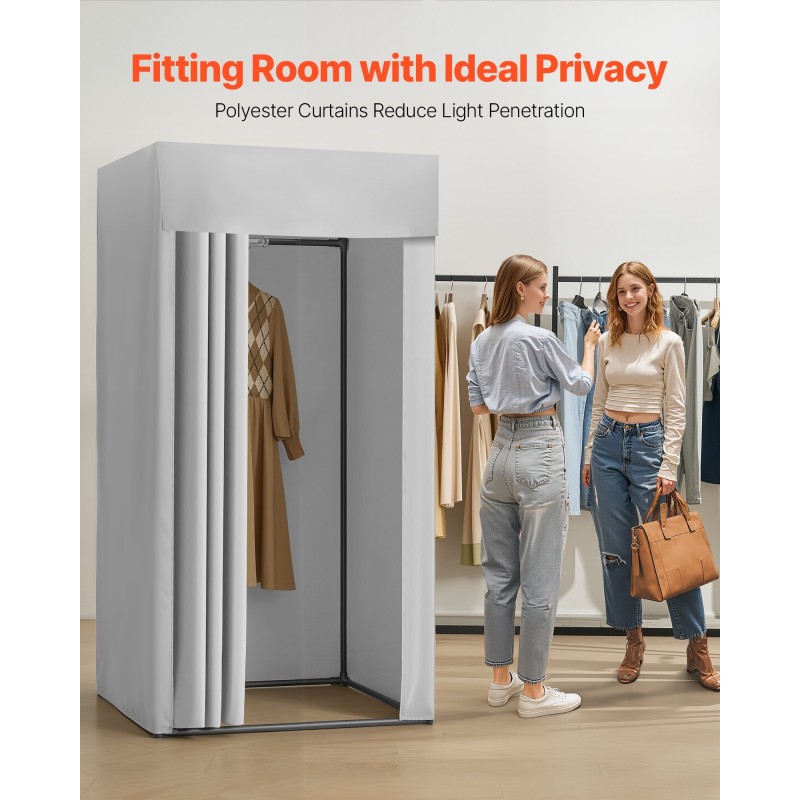 Siirrettävä yhden hengen sovitushuone Q195-rautarunko polyesteriverho 99×99×198 cm