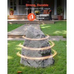 Keinotekoinen polyeteenimuovinen kivikansi keskikokoinen harmaa maapiikeillä kaivonkansien peittämiseen