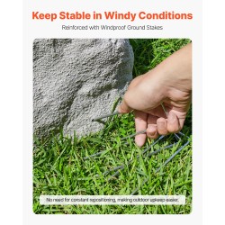 Keinotekoinen polyeteenimuovinen kivikansi keskikokoinen harmaa maapiikeillä kaivonkansien peittämiseen