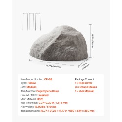 Keinotekoinen polyeteeninen keskikokoinen kivikupu kaivonkansien peittämiseen mukana maakiilat