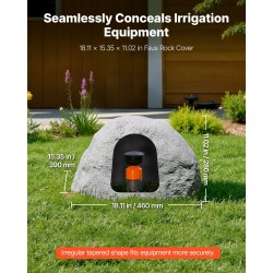 Keinotekoinen polyeteenikivikansi koko S 460 x 390 x 280 mm