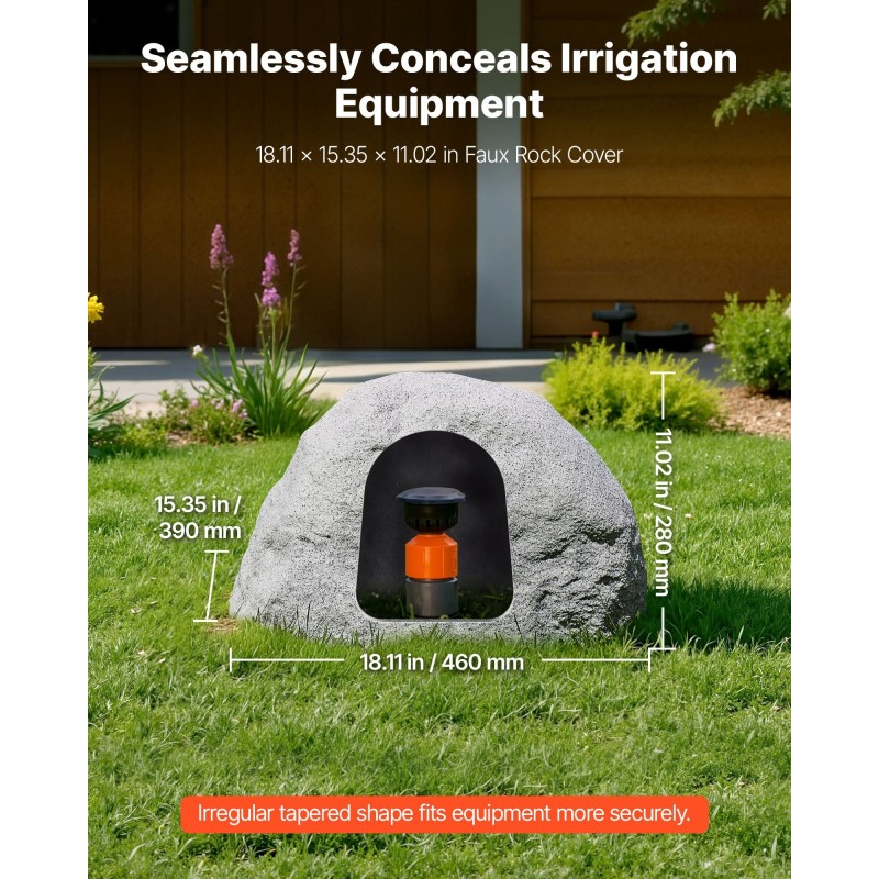 Keinotekoinen polyeteenikivikansi koko S 460 x 390 x 280 mm