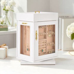 Korurasia 360 asteen pyörivä valkoinen MDF-runko PU-nahka flanellivuori magneettinen ovi