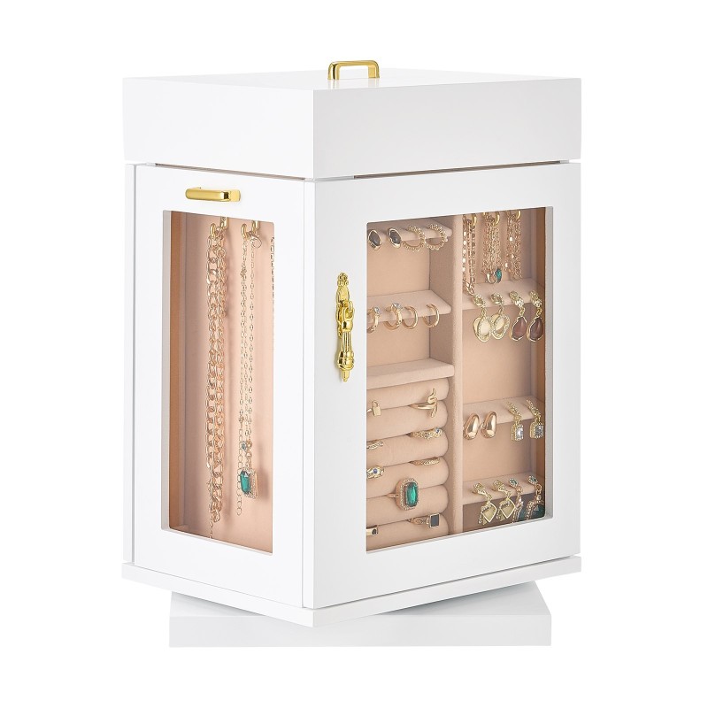 Korurasia 360 asteen pyörivä valkoinen MDF-runko PU-nahka flanellivuori magneettinen ovi