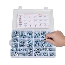 Pultti ja mutterilajitelma 566 osaa seosterästä tuumakokoisilla kierteillä