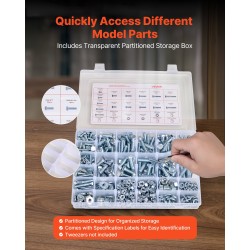 Pultti ja mutterilajitelma 566 osaa seosterästä tuumakokoisilla kierteillä