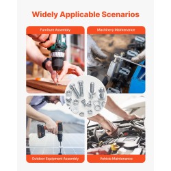 Pultti ja mutterilajitelma 566 osaa seosterästä tuumakokoisilla kierteillä