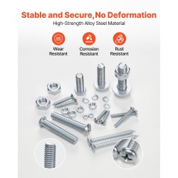 Pultti- ja mutterilajitelma 2250 osaa metriset ja tuumaiset seosteräksiset sinkityt säilytyslaatikoilla