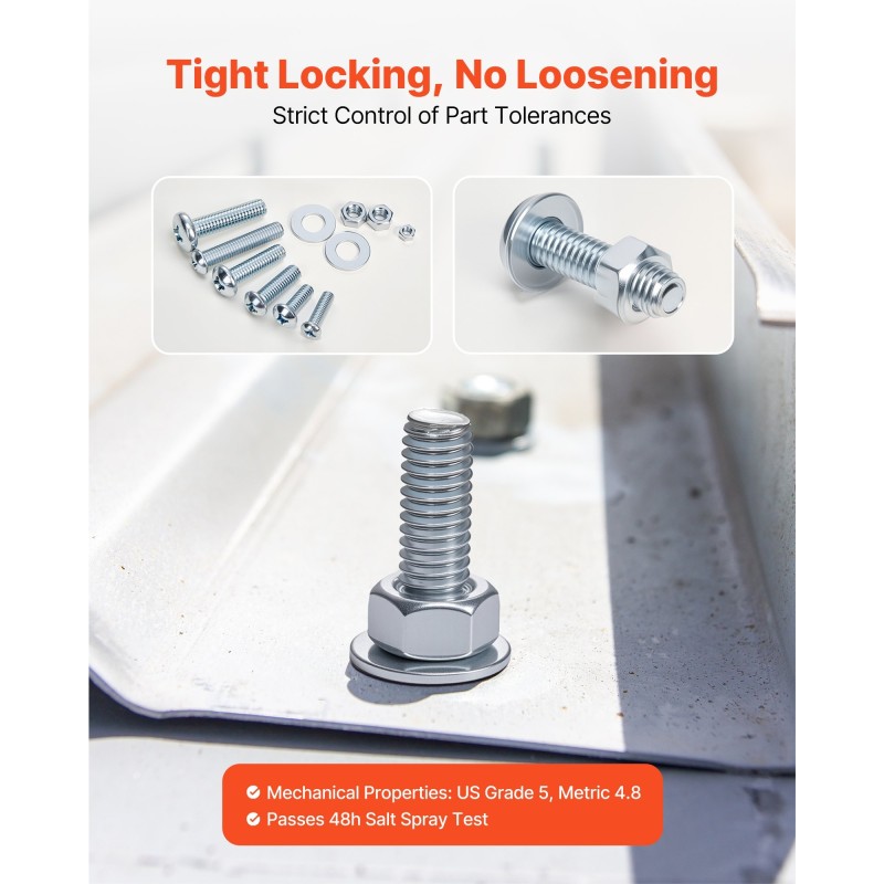 Pultti- ja mutterilajitelma 2250 osaa metriset ja tuumaiset seosteräksiset sinkityt säilytyslaatikoilla