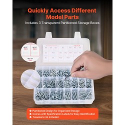 Pultti- ja mutterilajitelma 2250 osaa metriset ja tuumaiset seosteräksiset sinkityt säilytyslaatikoilla