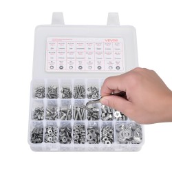 Pultti ja mutterilajitelma 720 osaa ruostumatonta terästä säilytyslaatikolla