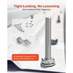 Pultti ja mutterisetti 1110 osaa ruostumatonta terästä läpinäkyvällä säilytyslaatikolla