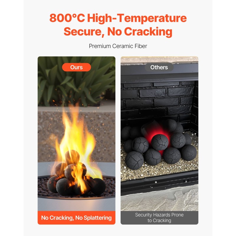 Keraamiset tulipallot keraamisesta kuidusta 12 kpl 100 mm musta