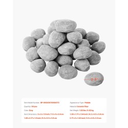 Keraamiset tulikivet 30 kpl keraamista kuitua 50–76 mm sisä- ja ulkokäyttöön